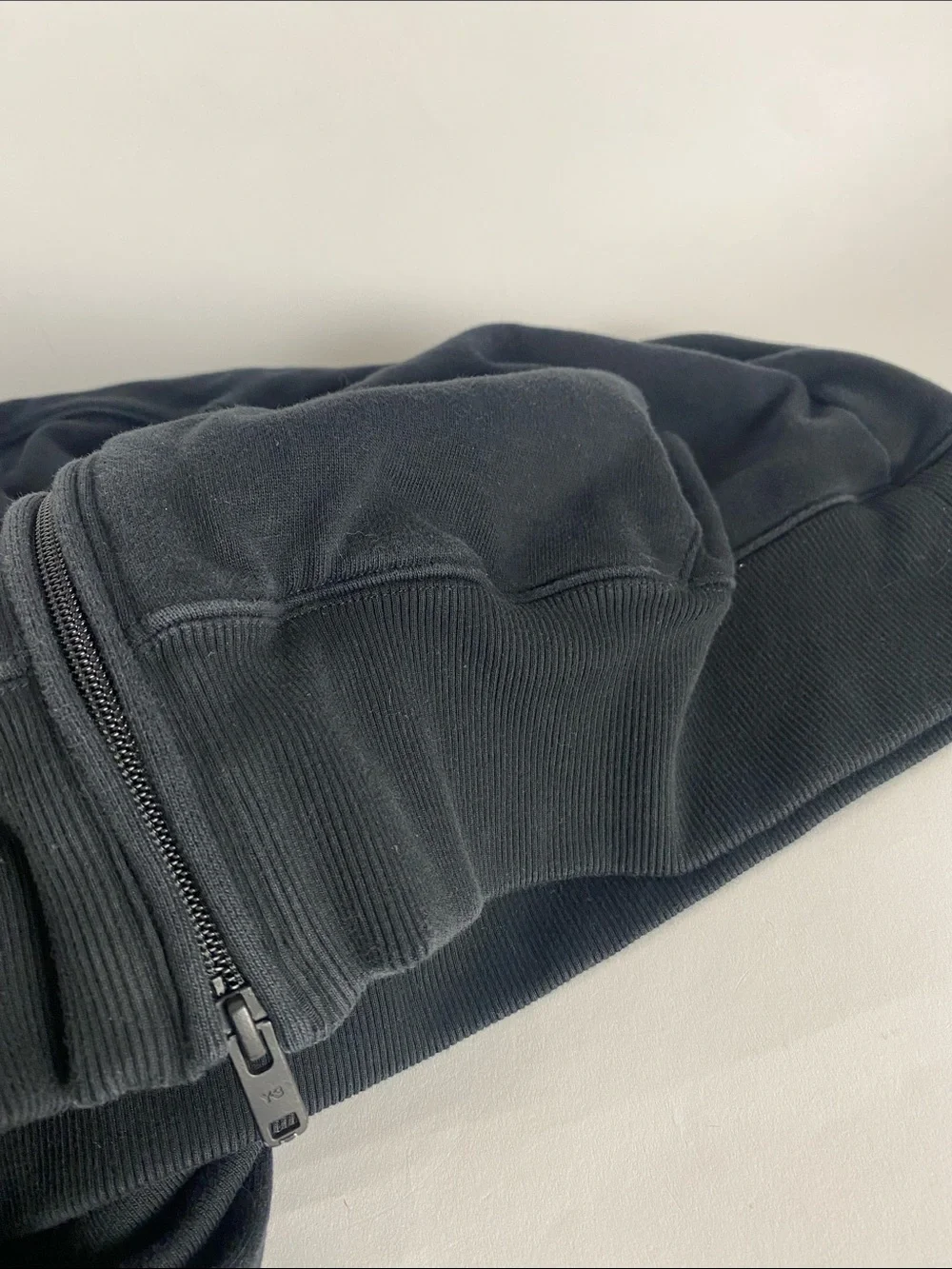 Y-3 Adidas Men's Black Full-Zip Hooded Sweatshirt Size XL